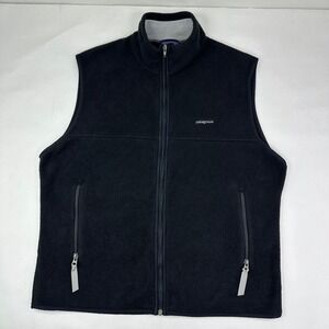 Patagonia Black Synchilla Fleece Zip Up Vest Men's Size L Outdoor Gorpcore